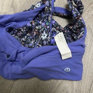 lululemon athletica Purple Floral Reversible Sports Bra